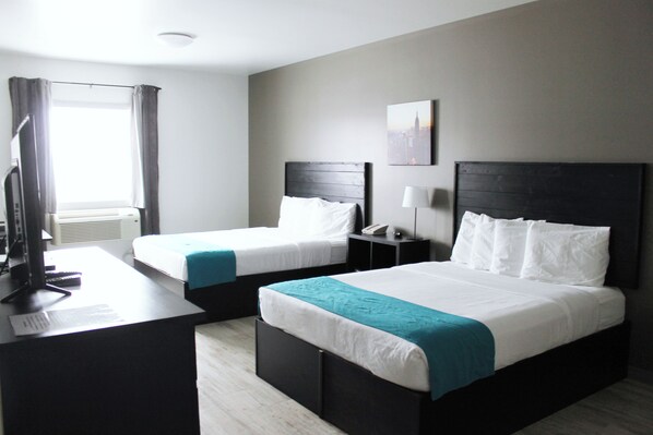 Standard Room, 2 Queen Beds | Laptop workspace, iron/ironing board, free WiFi, bed sheets