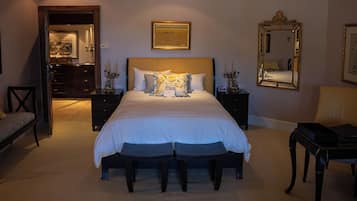 Desk, iron/ironing board, travel crib, bed sheets