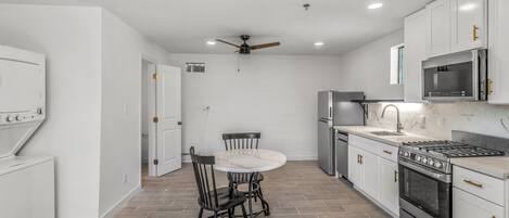 Studio Apartment #22 | Private kitchen | Fridge, microwave, oven, stovetop