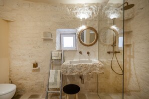 Regadera, secadora de cabello, bidet, toallas 