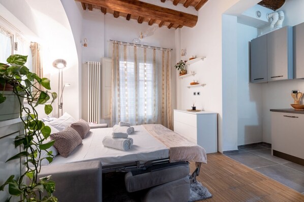 Iron/ironing board, WiFi, bed sheets