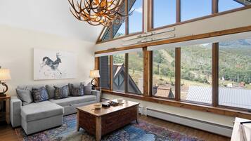 Smart TV, fireplace, DVD player