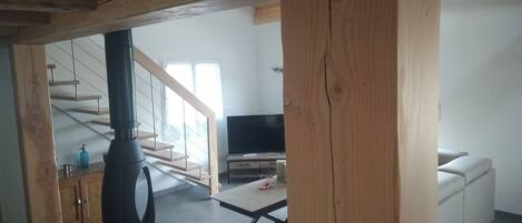 تلفزيون، مدفأة، مشغل دي في دي، ستيريو