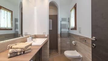 シャワー、ヘアドライヤー、タオル