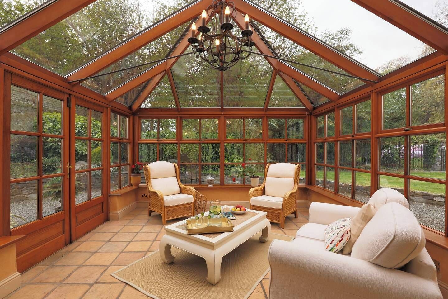 A proper conservatory for sun down drinks 