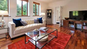 TV, fireplace, foosball, offices