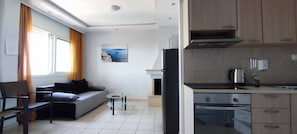Villa, 3 Bedrooms, Smoking, Balcony | Living room - Calm and Peaceful First Line House in Front of the sea (Nea Propontida)