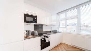 Fridge, microwave, stovetop, dishwasher