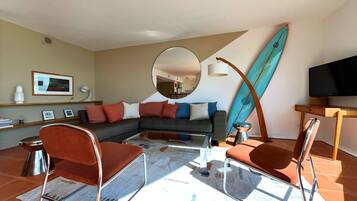 Tv, dvd-spelare, böcker och en stereo