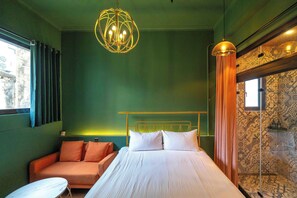 Romantic Double Room, City View | Individually decorated, desk, laptop workspace, free WiFi - Time Tree House (Tainan)