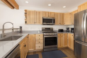 Fridge, microwave, oven, stovetop - Book a Holiday Getaway Today! Ski-in, Ski-out Townhome with Private Hot Tub (Big Sky)