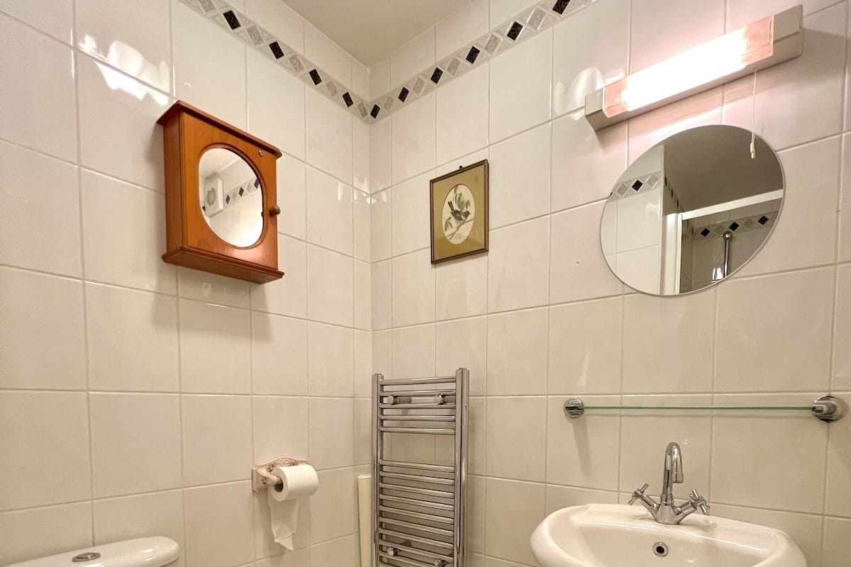 Habitación económica doble, baño privado (4) | Baño | Artículos de higiene personal gratuitos, secador de pelo y toallas