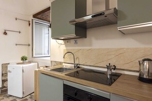 Leilighet – deluxe | Eget kjøkken | Kjøleskap, kokeplater, vannkoker og kjøkkenutstyr