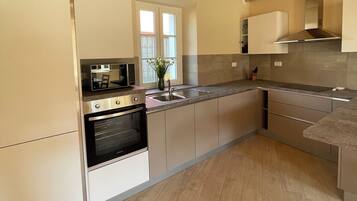 Kühlschrank, Mikrowelle, Ofen, Herdplatte