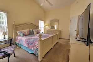 4 bedrooms, iron/ironing board, bed sheets