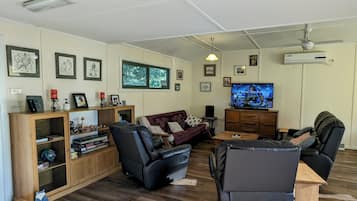 Smart TV, DVD player, books