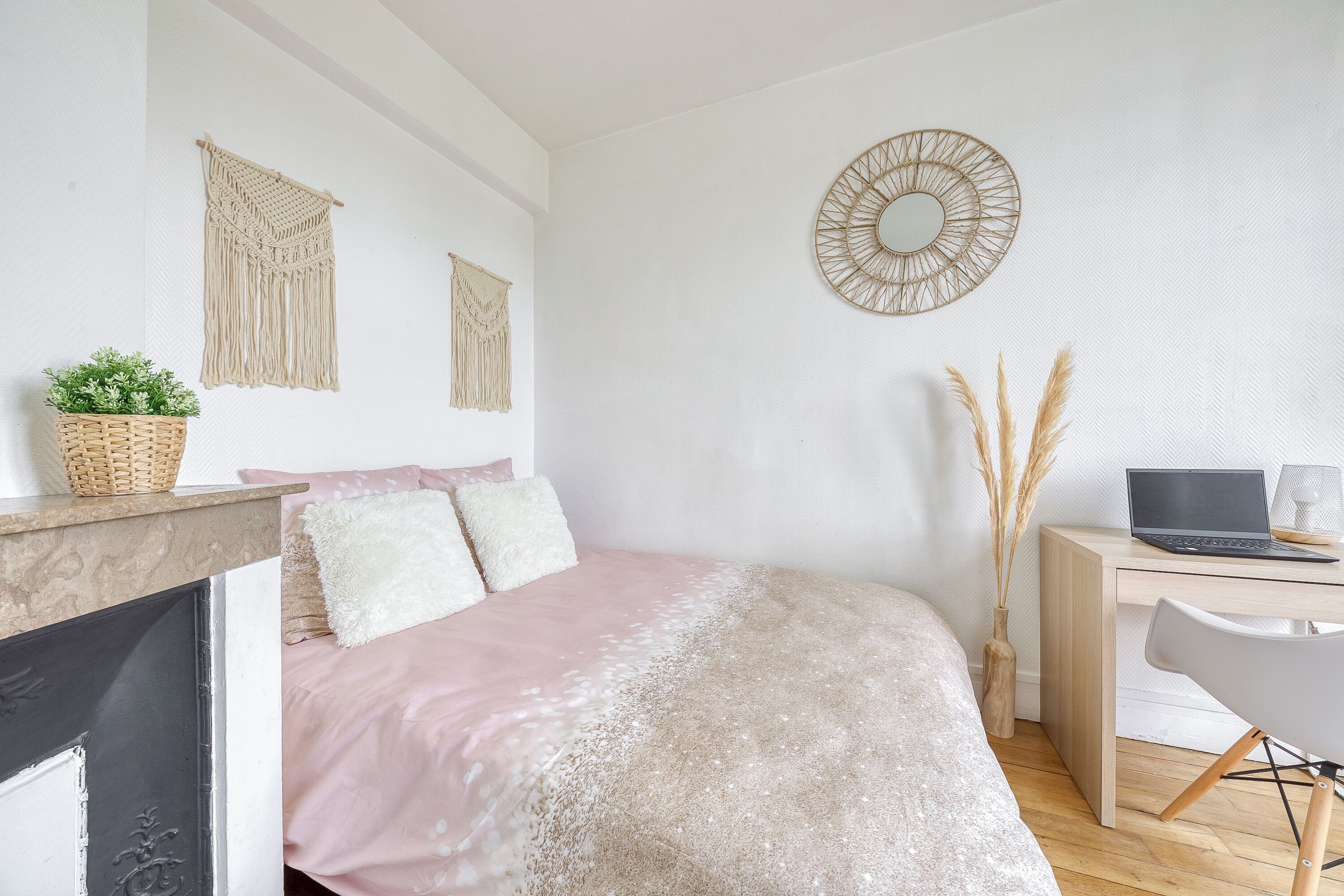 1 bedroom, desk, iron/ironing board, travel crib