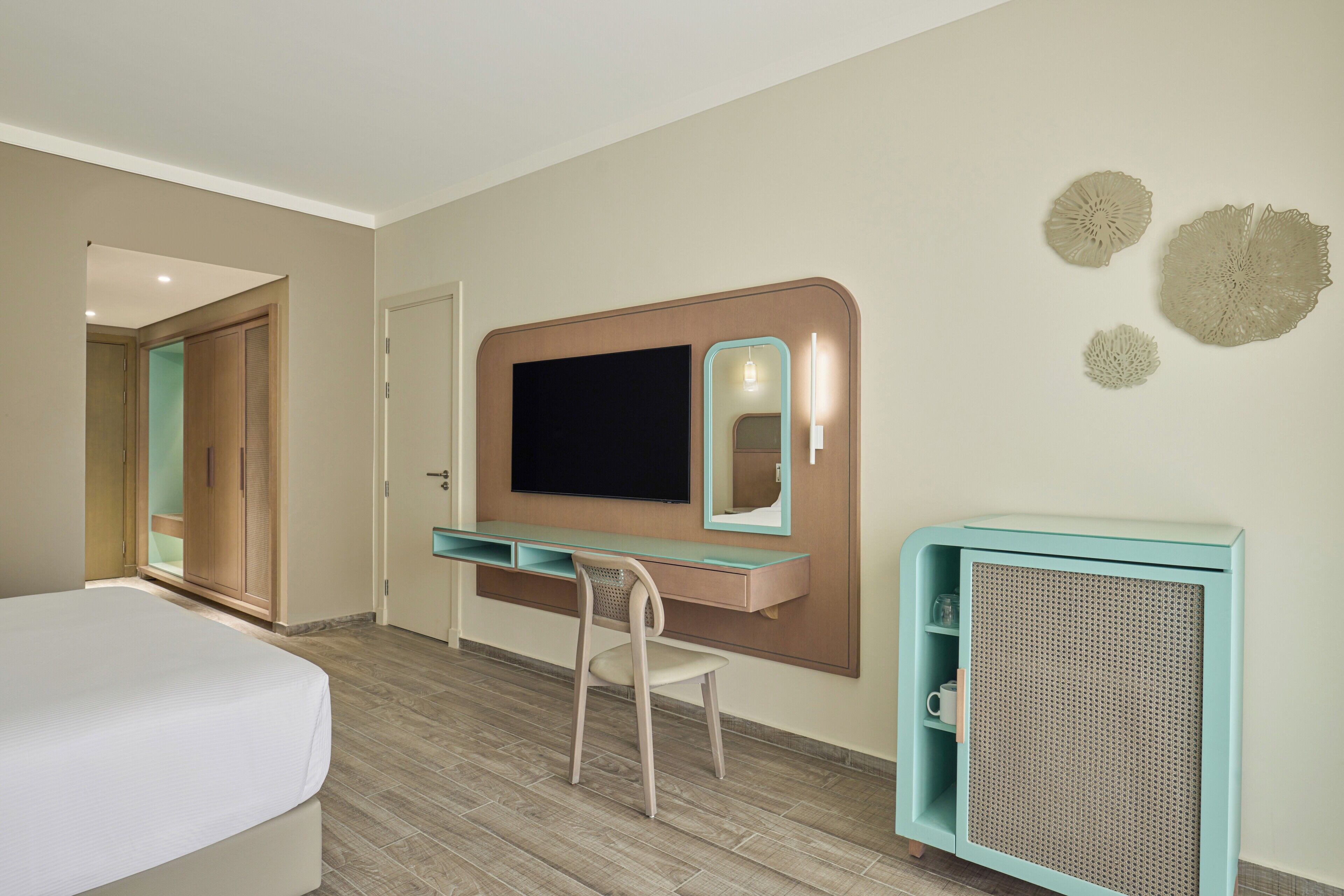 Premium bedding, down comforters, pillowtop beds, in-room safe