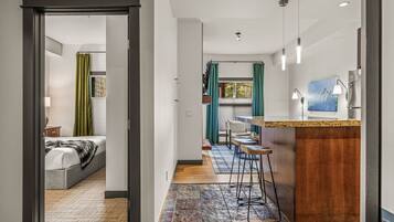 1 bedroom, iron/ironing board, travel crib, WiFi