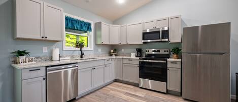 Microwave, oven, stovetop, dishwasher