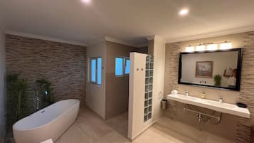 Hair dryer, towels, toilet paper