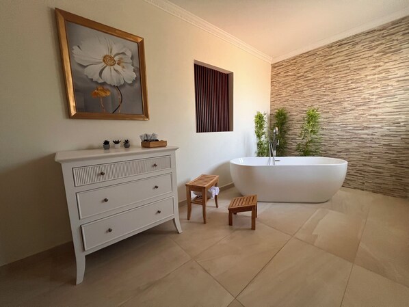 Hair dryer, towels, toilet paper