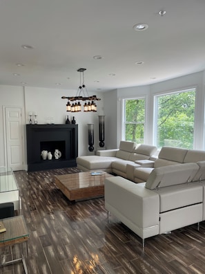 Smart TV, fireplace, computer monitors, printers