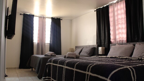 2 bedrooms, iron/ironing board, WiFi, bed sheets