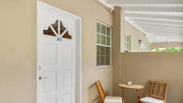 Economy Apartment, 1 Queen Bed, Private Bathroom, Ground Floor | Terrace/patio