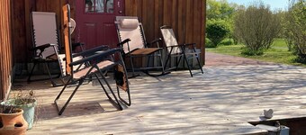 Located behind a tree filled garden near our horse barn and Farm Sanctuary.