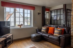 Smart TV, DVD player, books, video library
