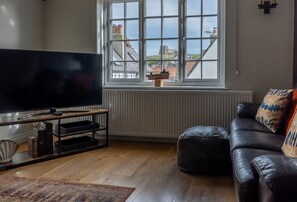 Smart TV, DVD player, books, video library