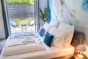 1 bedroom, desk, iron/ironing board, travel cot