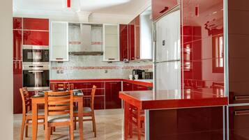 Fridge, oven, stovetop, dishwasher