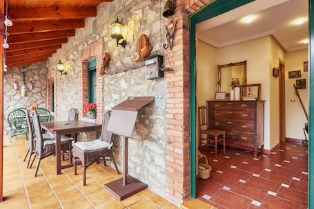 Dining. Holiday Home 'El Corredor' with Private Terrace, Garden, and Wi-Fi