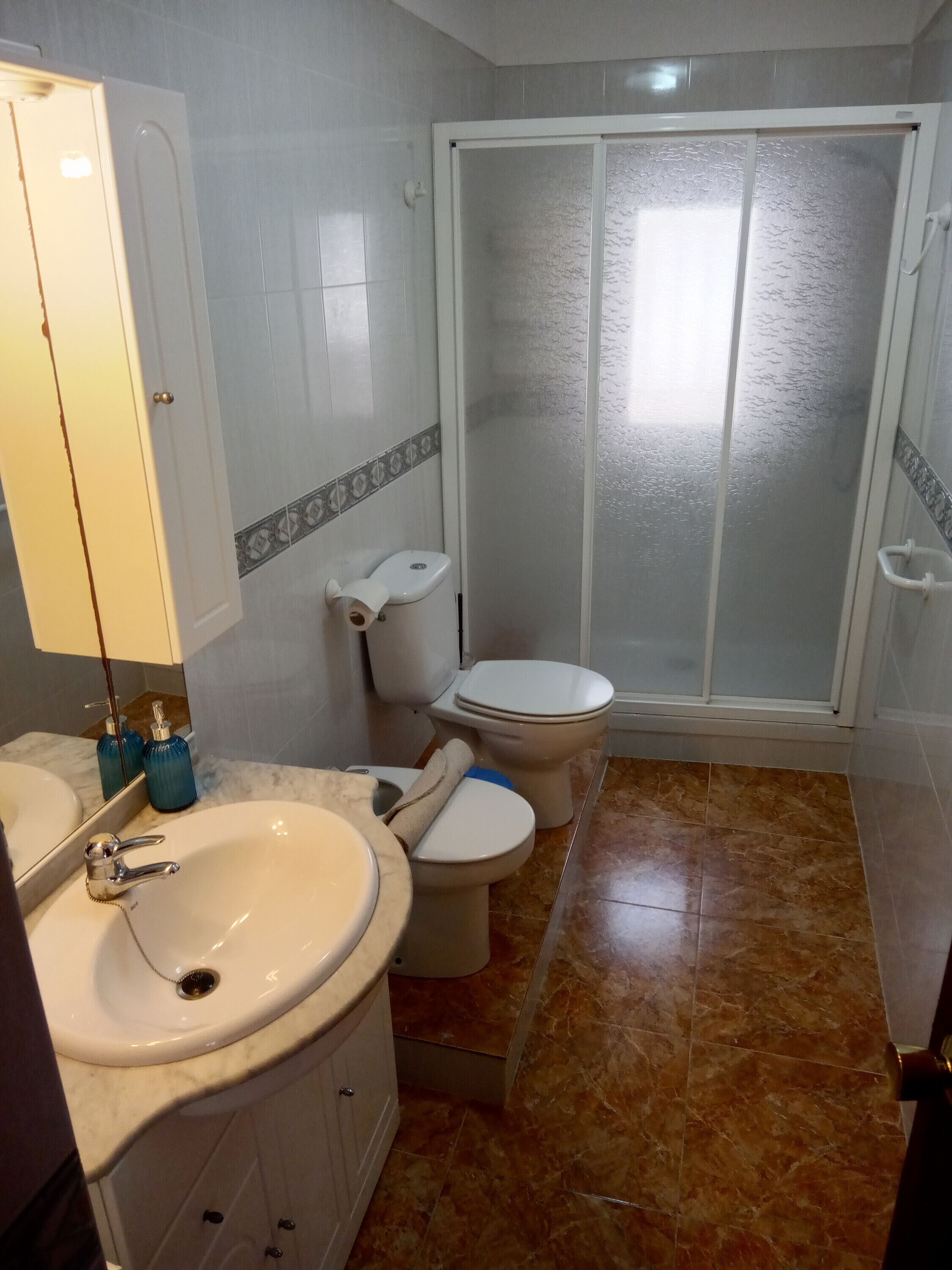 Ducha, secador de pelo, toallas