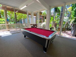 Billiards Room – rent cue sticks and balls at security