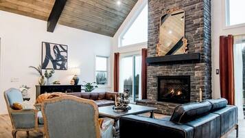 Smart TV, fireplace, video games, books