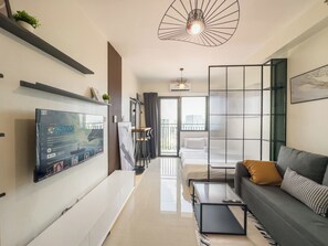 Leilighet – superior, 1 queensize-seng med sovesofa, kjøleskap og mikrobølgeovn | 1 soverom, individuelt dekorert og individuelt innredet