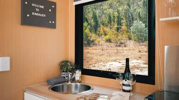 Fridge, microwave, stovetop, toaster