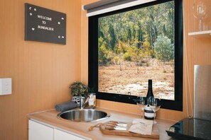 Kühlschrank, Mikrowelle, Herdplatte, Toaster