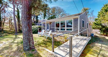 Water-view house near golf with firepit, grill, deck, central AC & washer/dryer