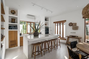 Villa, 3 Bedrooms, Private Pool | Private kitchen | Fridge, microwave, coffee/tea maker, electric kettle