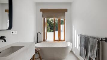 Villa, 3 Bedrooms, Private Pool | Bathroom | Rainfall showerhead, hair dryer, towels, soap