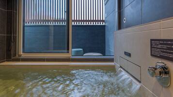 Basic Villa, 2 Bedrooms, Non Smoking (A, No pets allowed,Relaxation,Hot spring,Sauna,10PAX) | Bathroom | Separate tub and shower, spring water tub, rainfall showerhead