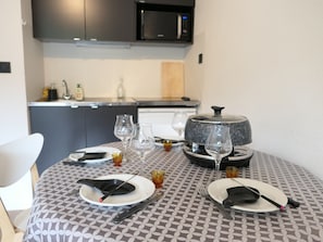 Fridge, microwave, oven, toaster
