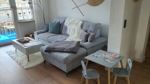 Smart-TV, Kamin, Videothek, Stereoanlage