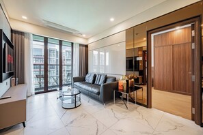Presidential-Suite, 2 Schlafzimmer, Zutritt zur Club Lounge, Stadtblick | 2 Schlafzimmer, Bettwäsche aus ägyptischer Baumwolle