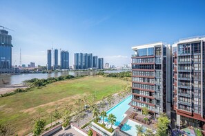 总统套房, 2 间卧室, 可进入俱乐部酒廊, 城市景观 | 客房景观