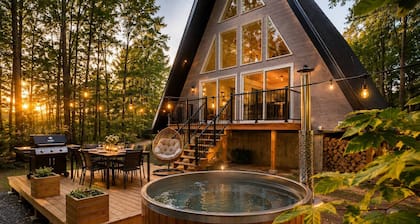 Kartalla Aframe chalet lake access near Tremblant